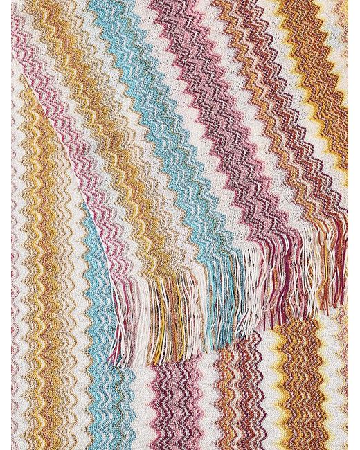 Missoni Multicolor Zigzag Woven Fringed-edge Lurex Scarf