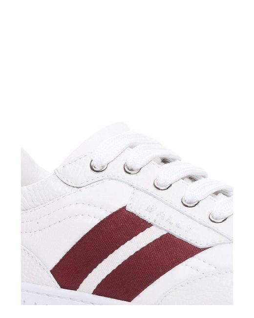 Bally White Player Striped Lace-up Sneakers
