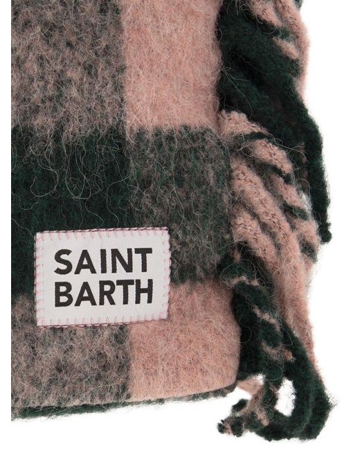 Mc2 Saint Barth Black Tartan Bag With Fringes