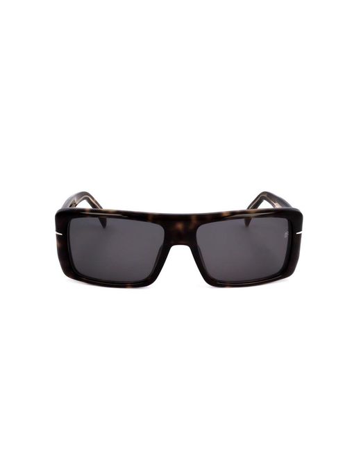 David Beckham Black Rectangular Lens Full Rim Sunglasses for men