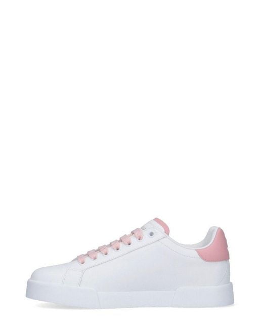 Dolce & Gabbana White Portofino Lace-Up Sneakers