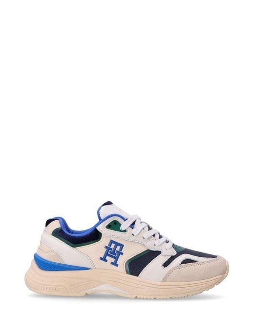 Tommy Hilfiger White Modern Preppy Runner Lace-Up Sneakers