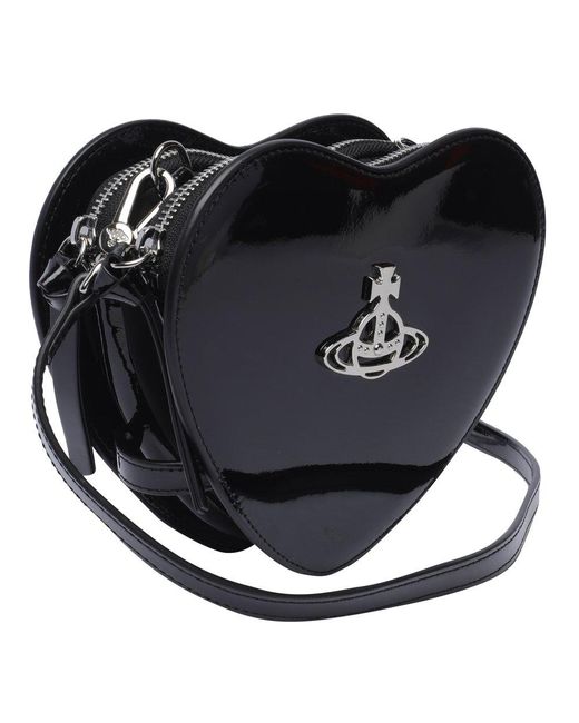 Vivienne Westwood Black Louise Heart-shape Frame Crossbody Bag
