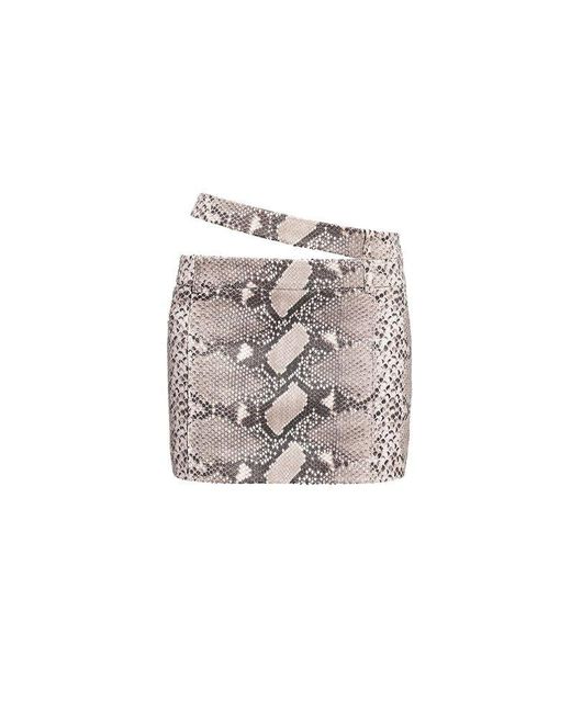 The Mannei White Asymmetric Patterned Skirt