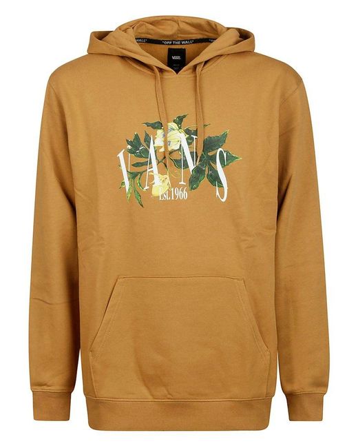 Vans Graphic Printed Drawstring Hoodie in Brown for Men | Lyst