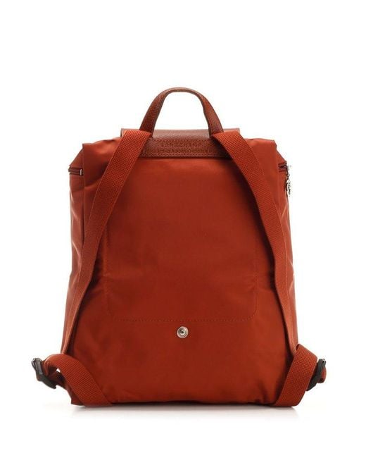 Longchamp Red Le Pliage Medium Backpack