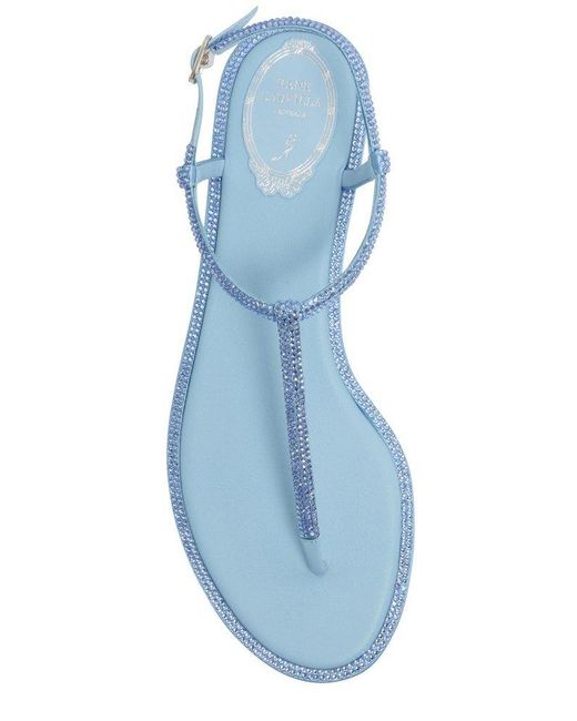 Rene Caovilla Blue René Caovilla Diana Embellished Open Toe Sandals