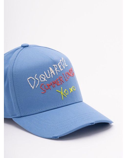 DSquared² Blue Baseball Cap for men