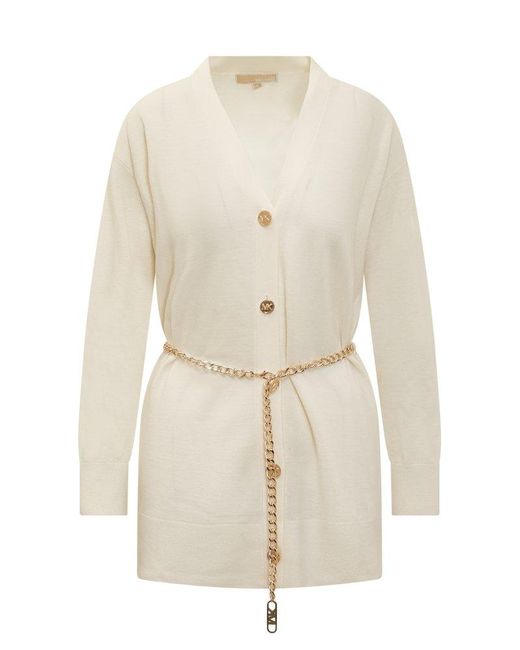 MICHAEL Michael Kors White Empire Chain Cardigan