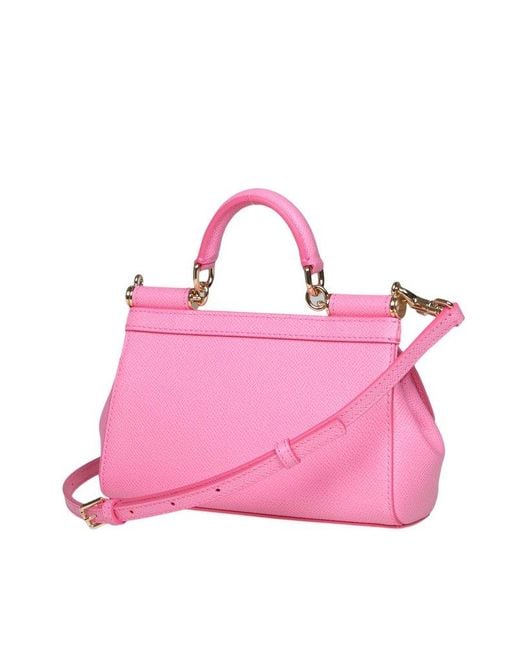 LIGHT PINK DOLCE & GABBANA SICILY SMALL TOTE BAG (BB7116A1001)