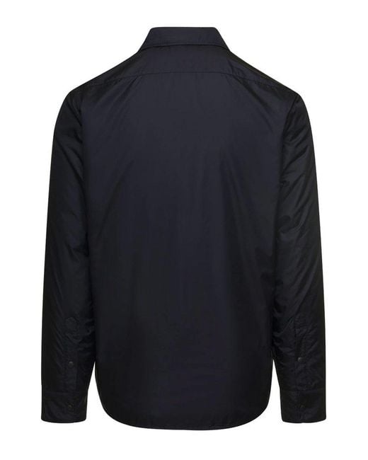 Aspesi Blue Buttoned Long-sleeved Shirt Jacket for men