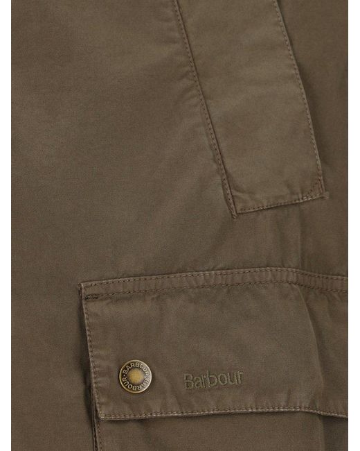 Barbour Brown Logo Embroidered Long Sleeved Jacket for men