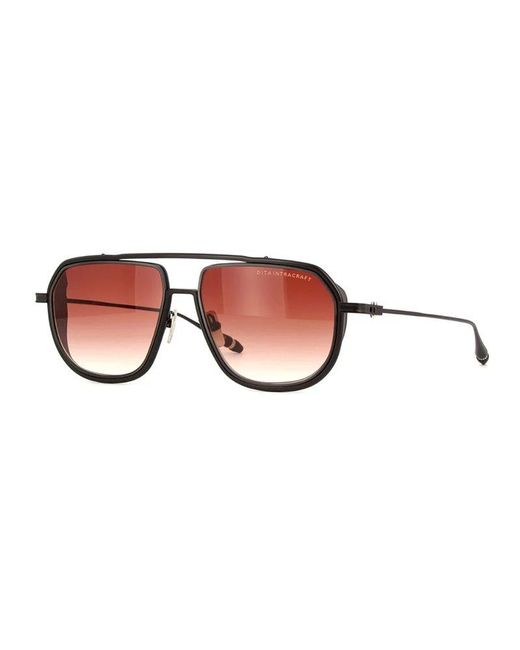 Dita Eyewear Brown Aviator Sunglasses