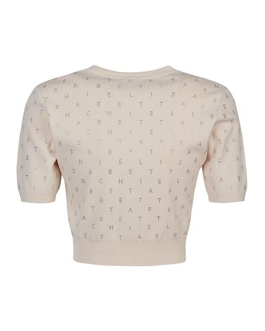 Elisabetta Franchi Natural Tricot Short Sleeve Sweater