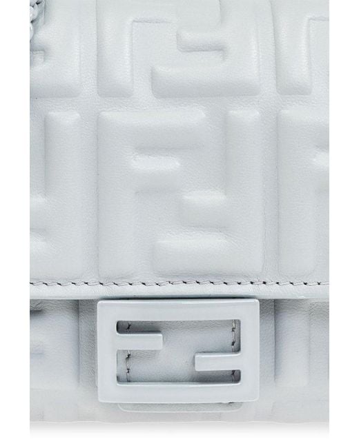 Fendi White 'baguette' Wallet With Chain,