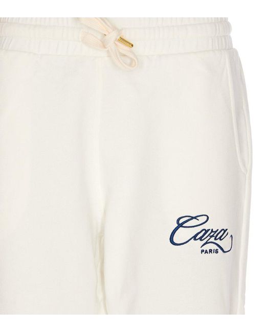 Casablancabrand White Caza Embroidered Drawstring Track Pants