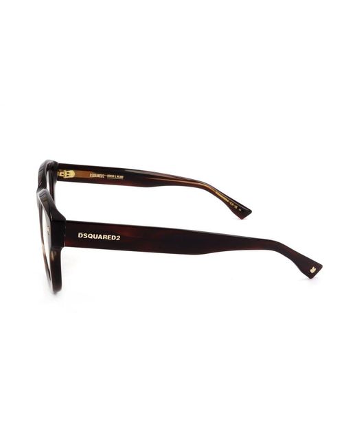 DSquared² Black Oval Frame Glasses for men