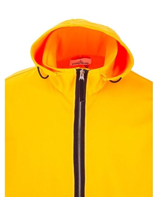 Stone Island Yellow Zip-up Hooded Jacket for men