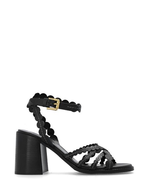 See By Chloé Black Kaddy Ankle-strapped Heeled Sandals