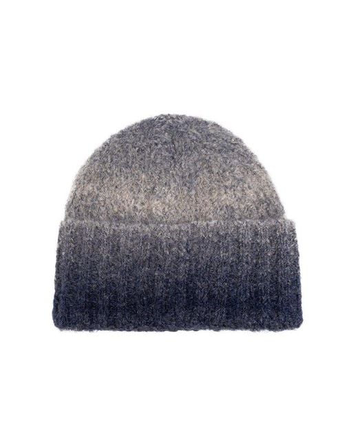 DIESEL Blue K-Pelo Knitted Beanie for men