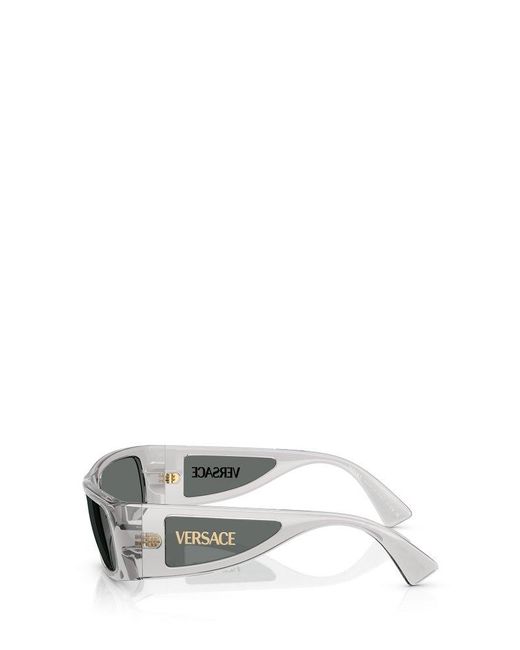 Versace Gray Rectangle-Frame Sunglasses for men