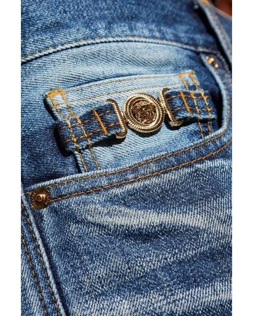 Versace Blue Jeans With Vintage Effect for men