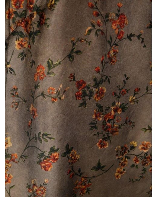 Uma Wang Brown Floral Printed Sleeveless Midi Dress