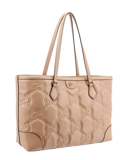 Gucci Natural GG Quilted Open-top Tote Bag