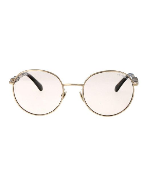 Chanel Natural Round Frame Sunglasses