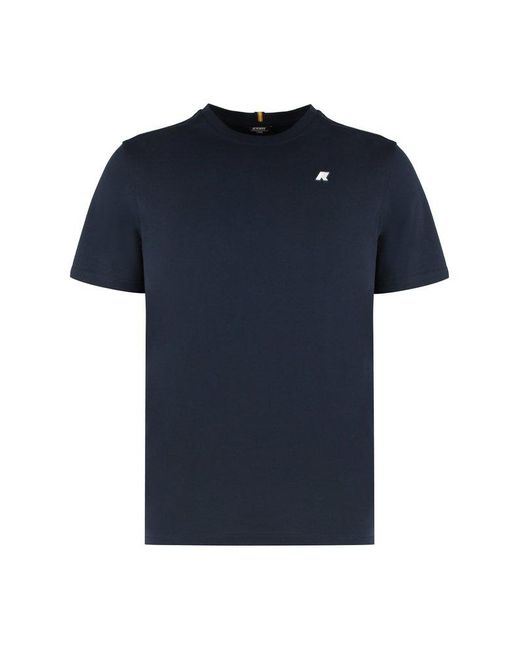 K-Way Blue Odom Letitrain Crew Neck Tee for men