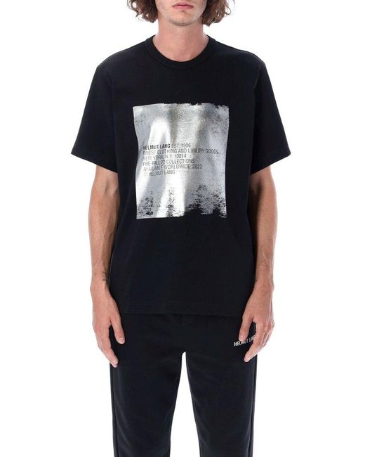 Helmut Lang Black Silver T-shirt for men
