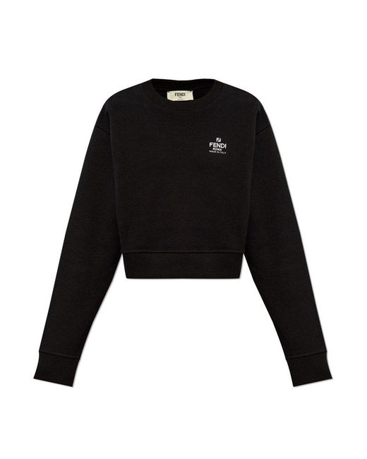Fendi Black Sweatshirt With Logo,