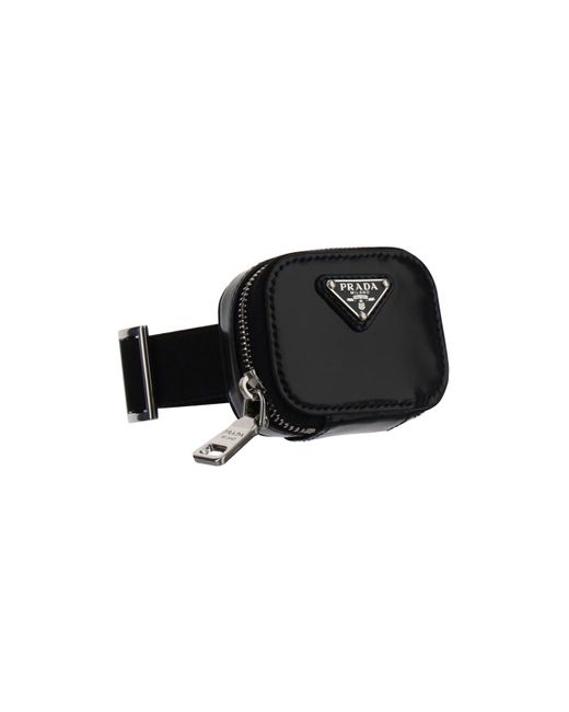 Prada Synthetic Logo Plaque Armband Pouch in Black for Men - Lyst