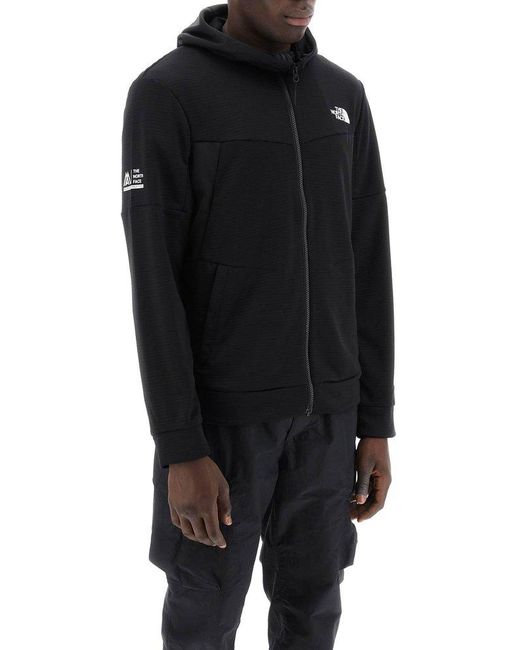 The North Face Black Logo Embroidered Zip-up Hoodie for men