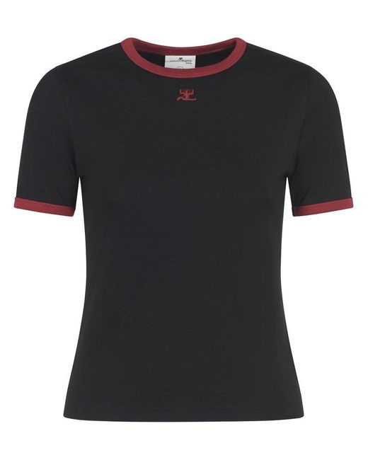 Courreges Black Heritage Crewneck T-Shirt
