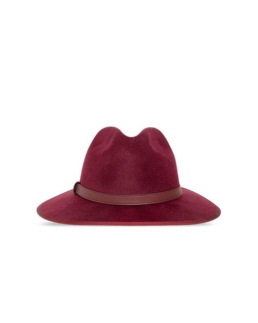 Gucci Gcci Horsebit Detailed Fedora Hat in Red for Men Lyst