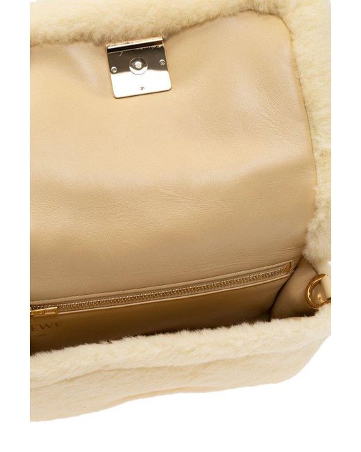 LOEWE Goya Puffer mini shearling shoulder bag