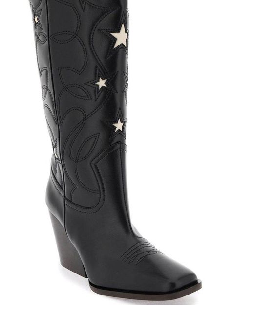 Stella McCartney Square Toe Cowboy Boots in Black Lyst