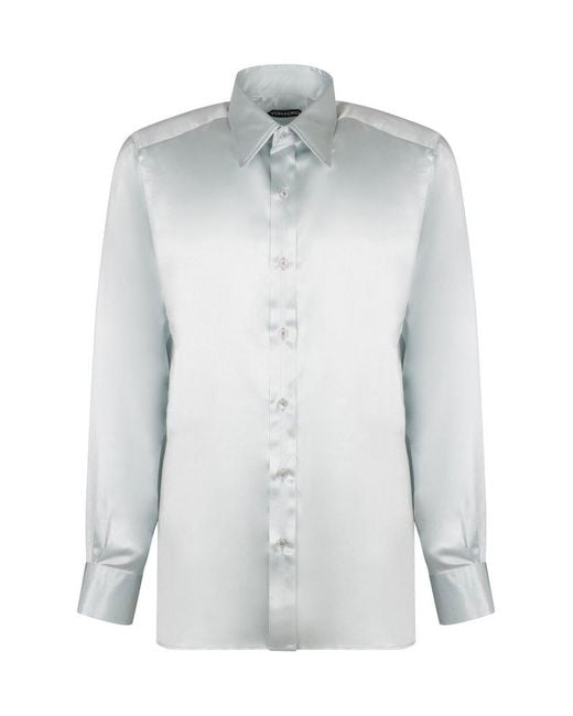 Tom Ford Gray Silk Shirt for men