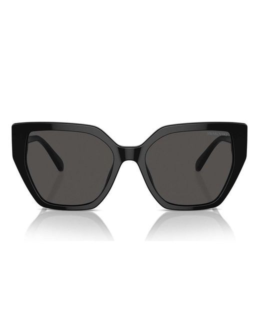 Swarovski Black Eyewear Butterfly Frame Sunglasses