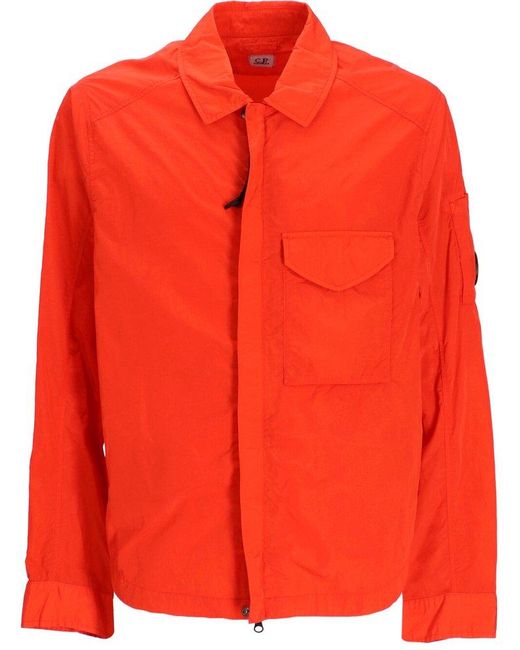 C P Company Red Zip-up Shirt Jacket for men