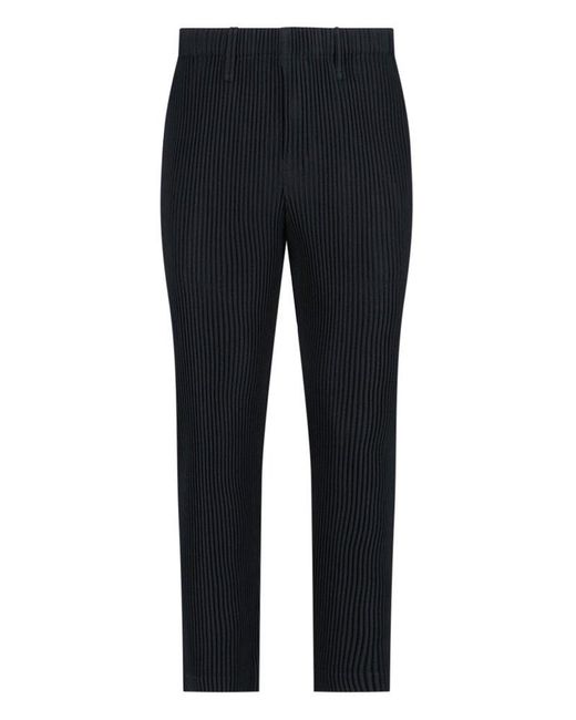 Homme Plissé Issey Miyake Blue Pleated Straight-leg Trousers for men