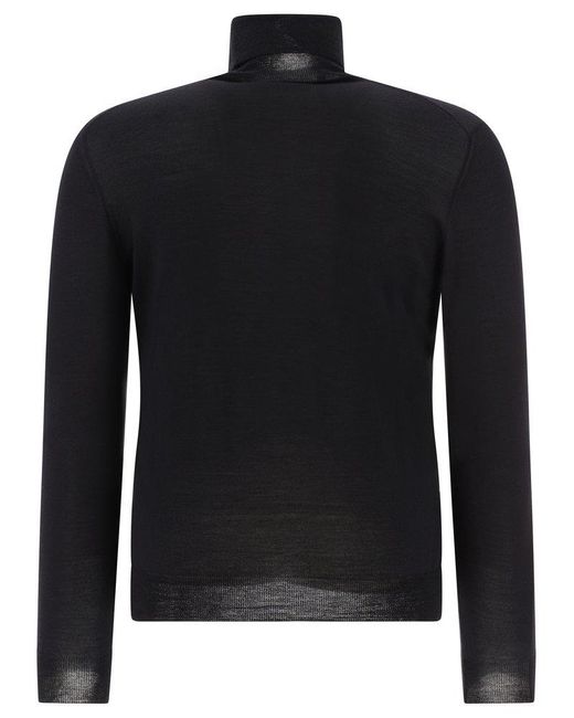 Tagliatore Black "mike" Turtleneck Sweater for men
