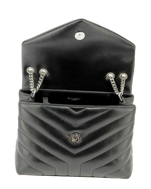 Saint Laurent Loulou Matelassé Small Shoulder Bag in Black Lyst