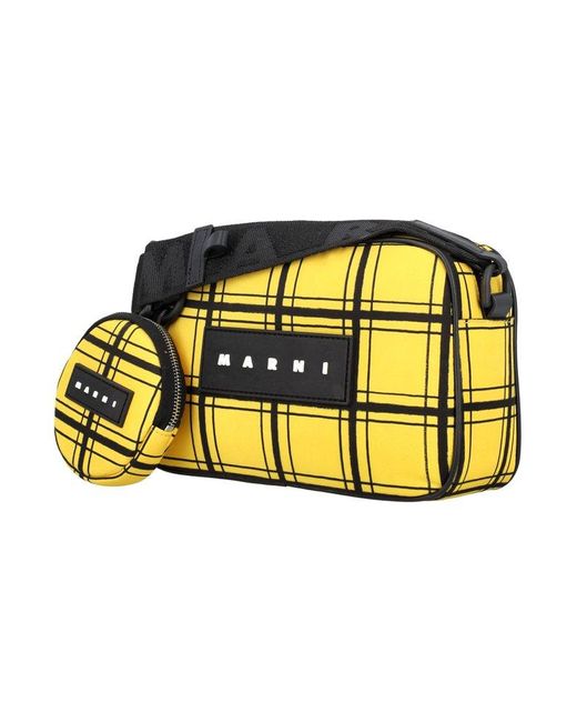 Marni Yellow Crossbody Check Bag for men