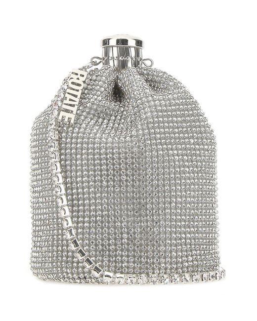 ROTATE BIRGER CHRISTENSEN Metallic Cassie Rhinestone-embellished Bucket Bag
