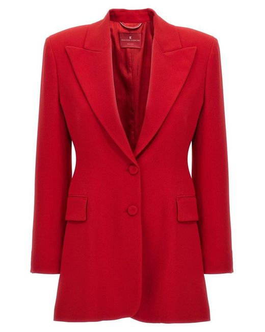 Ermanno Scervino Red Single-breasted Blazer Jackets