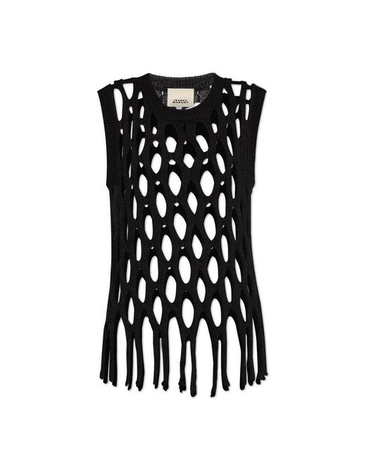 Isabel Marant Black Lorry Openwork Knitted Vest