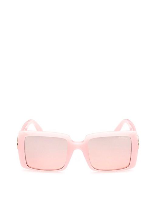 Moncler Pink Round Frame Sunglasses