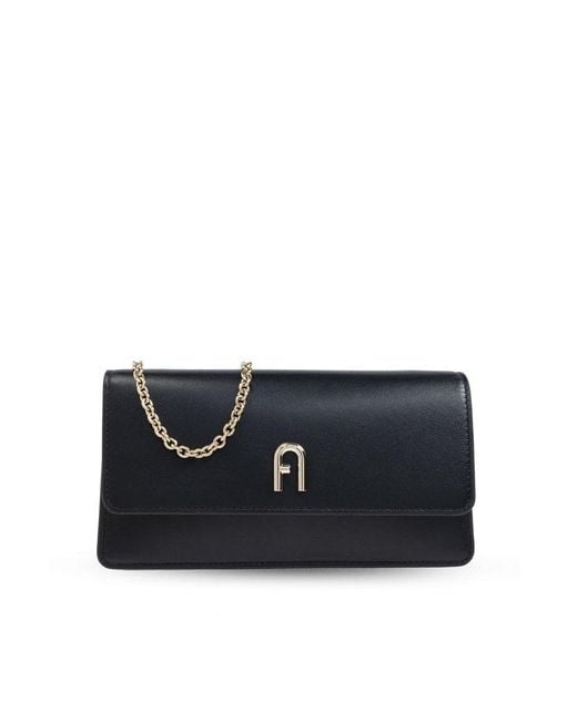 Furla Black Diamante Foldover Mini Clutch Bag